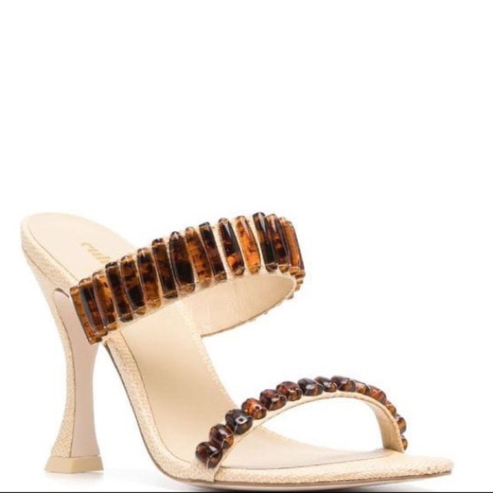 Cult Gaia Tortoise Embellished Mules